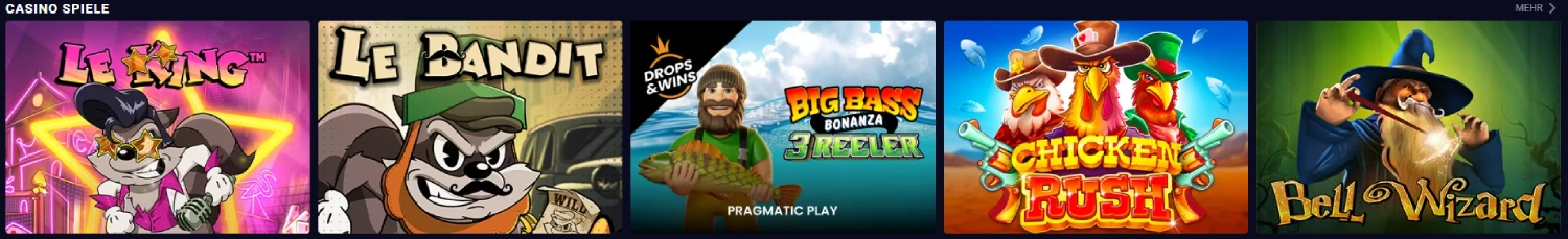 Liste einiger Slots für Freispiele ohne Einzahlung