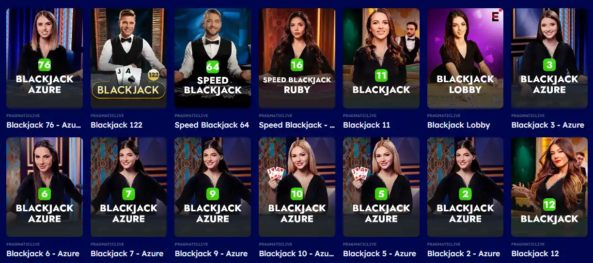 Die besten Live-Blackjack-Spiele im Vegas Nova Casino werden aufgelistet.